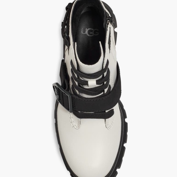 UGG Women's Black and White Combat Boots - Picture 4 of 6